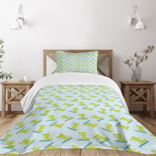 Surfing Happy Crocodile Bedspread Set