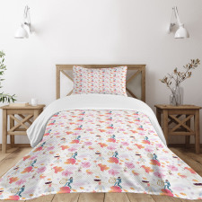 Unicorn Leaves Fairies Bedspread Set