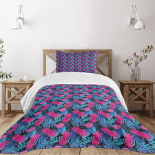 Tropic Leaves and Fruits Art Bedspread Set