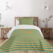 Geometric Colorful Lines Bedspread Set