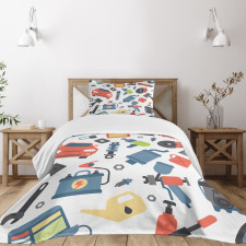 Car Repair Elements Bedspread Set