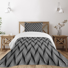 Modern Swirling Effect Lines Bedspread Set