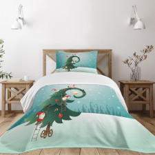 Christmas and Gnomes Bedspread Set