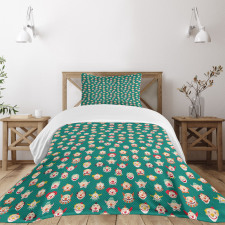 Sad and Happy Clown Faces Bedspread Set