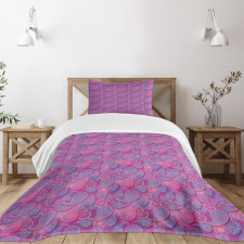 Oriental Damask Colors Bedspread Set