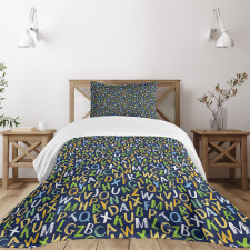 Irregular English Letters Bedspread Set