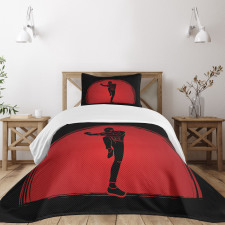 Man Silhouette Pose Round Bedspread Set