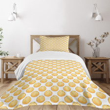 Hand Drawn Citrus Fruits Bedspread Set