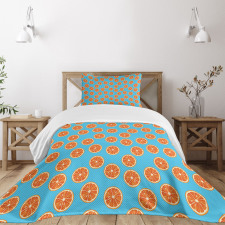 Exotic Citrus Fruit Round Bedspread Set