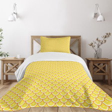 Retro Citrus Round Slices Bedspread Set