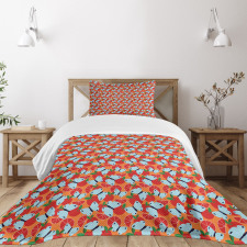 Citrus Fruit Butterflies Bedspread Set