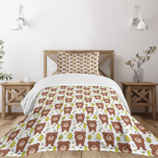 Bear and Leaves Bedspread Set