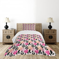 Creative Botanical Motif Bedspread Set