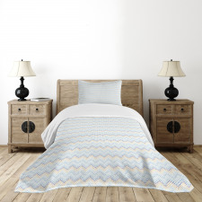 Chevron Abstract Curves Art Bedspread Set