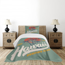 Surfing Club Logo Artwork Bedspread Set