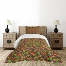 Cartoon Seasonal Food Bedspread Set