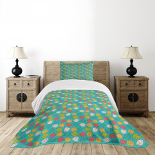 Colorful Abstract Leaves Art Bedspread Set