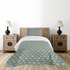 Smiling Cartoon Mice Bedspread Set