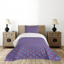 Abstract Retro Rounds Bedspread Set