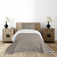 Earthy Tone Abstract Zigzag Bedspread Set