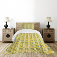 Folkloric Ornate Squares Bedspread Set