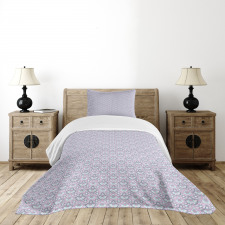 Pastel Tones Floral Motif Bedspread Set