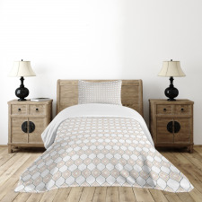 Ogee Shape with Vivid Dots Bedspread Set