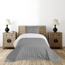 Greyscale Circular Motif Bedspread Set