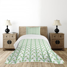 Long Peacock Bird Plumes Bedspread Set