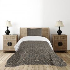 Floral Pigeon Motifs Art Bedspread Set