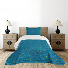 Minimal Fish Waves Bedspread Set
