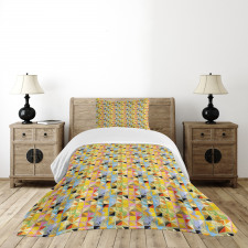 Creative Grunge Squares Bedspread Set