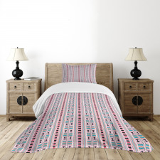 Geometric Kente Stripes Motif Bedspread Set