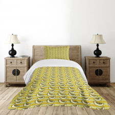 Sliced Piece of Fruit Stripes Bedspread Set