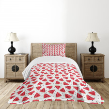 Realistic Drawn Slices Bedspread Set