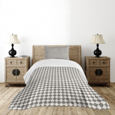 Grunge Striped Rhombuses Bedspread Set