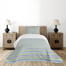 Colorful Ripple Lines Fun Bedspread Set