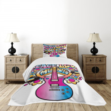 Peace Love Vinyl Music Bedspread Set