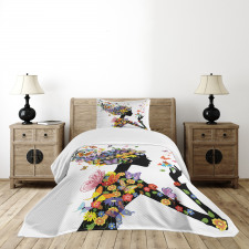 Flowers with Butterfly Bedspread Set