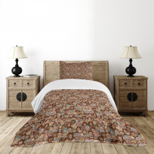 People Faces Various Ethnic Bedspread Set