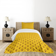 Geometric Honey Lover Bedspread Set