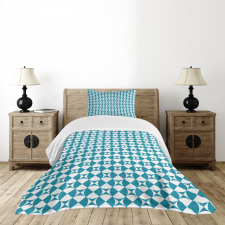 Diagonal Circles Squares Bedspread Set