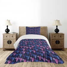 Polygonal Cocktail Art Bedspread Set