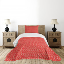 Vibrant Dotted Leaves Art Bedspread Set