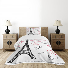 Eiffel Tower Paris Bedspread Set