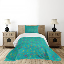 Colorful Swirling Branches Bedspread Set