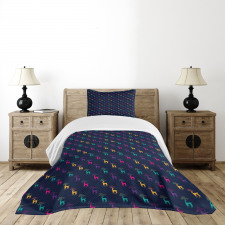 Colorful Abstract Elk Bedspread Set