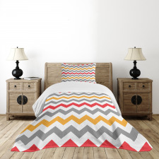 Abstract Retro Chevron Bedspread Set