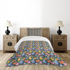 Avian Animal Spring Flowers Bedspread Set