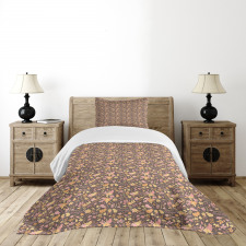 Pastel Vintage Floral Art Bedspread Set